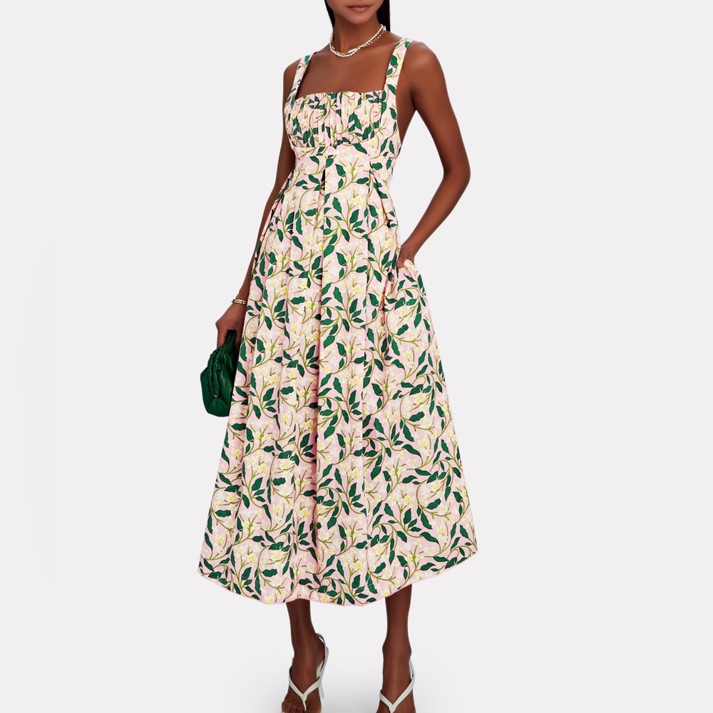 Agua by Agua Bendita Hortencia Dos Gardenias Rosa midi dress, size M, NWT